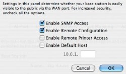 Airport Base Station Admin Utility - Airport Tab WAN Security