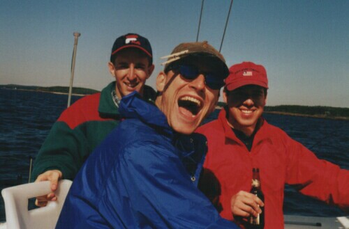 Yahoos, circa 1996 on our Prout Escale catamaran